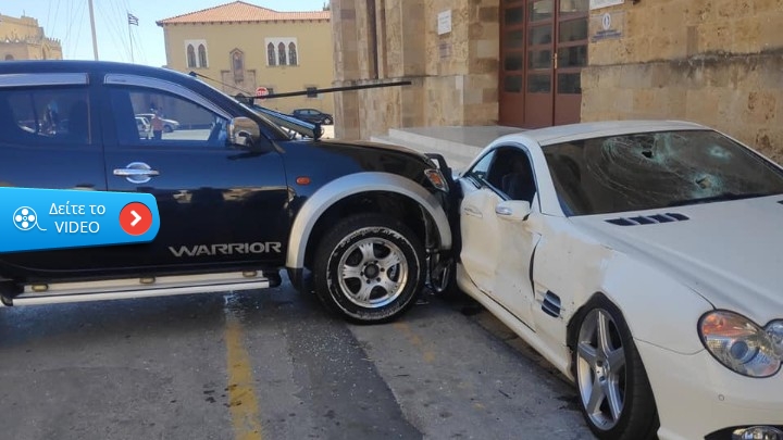 Βίντεο ντοκουμέντο την ώρα που ο αστυνομικός σπάει το αυτοκίνητο του αστυνομικού διευθυντή στη Ρόδο