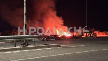 Στις φλόγες και πάλι η είσοδος του καταυλισμού των ρομά στο Καρακόνερο