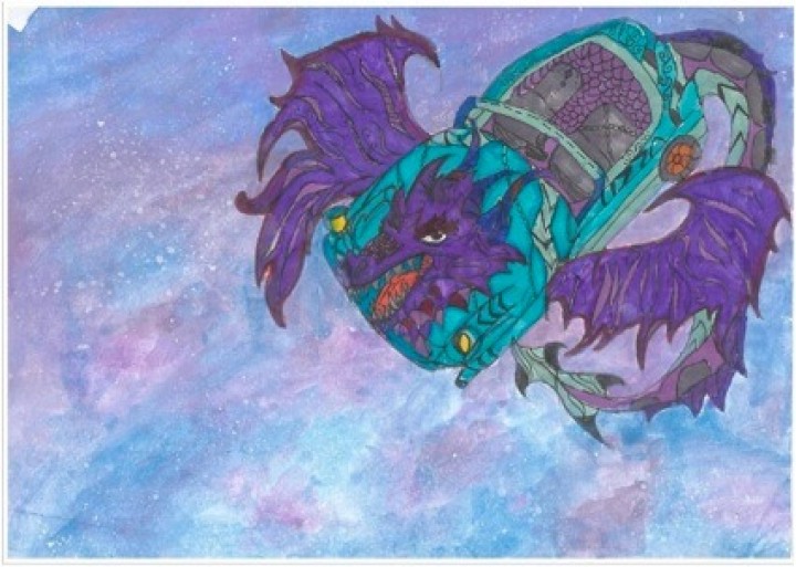  The dragon car is a car that is controlled by a mythical creature. It has wings and every night it flies in space to find the magical portal that makes you fly through time so he can see the future d try to fix the mistake that will happen in the world.