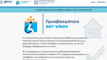 Ξεκίνησε η πλατφόρμα «Προσβασιμότητα κατ’ οίκον» – Επιχορήγηση έως 14.500 ευρώ για άτομα με αναπηρία