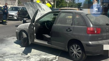 Φωτιά σε όχημα στην Ανάληψη – Άμεση επέμβαση της Πυροσβεστικής