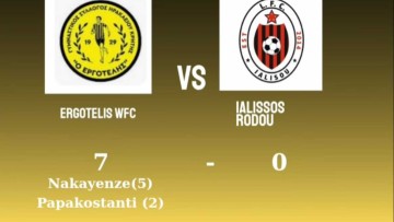 Βαριά ήττα για την L.F.C. Ιαλυσού στο «Μαρτινέγκο» – Επτά γκολ από τις Νέες Εργοτέλη, έξι της Yudaja!