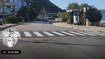 Παρεμβάσεις οριζόντιας σήμανσης διαβάσεων στο εμπορικό κέντρο της Ρόδου