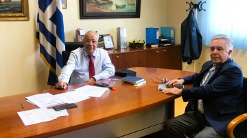 Σύσκεψη στο Νοσοκομείο της Ρόδου του Βασίλη Α. Υψηλάντη με τον διοικητή, Νίκο Καραμαρίτη