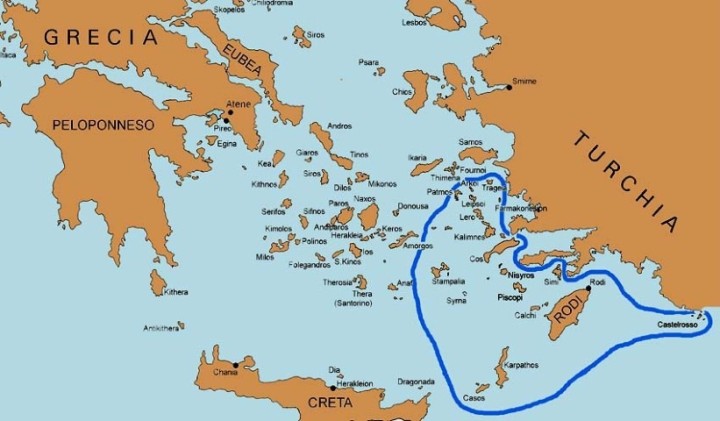 Τα Ιταλοκρατούμενα Δωδεκάνησα. The Italian-occupied Dodecanese.
