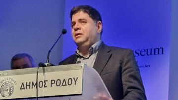 Ο πρόεδρος της «Γαληνός», Μάριος Κλωνάρης, στην εκδήλωση της ΑΜΚΕ «ΝΗΣΟΣ ΚΙΝΕΩ»